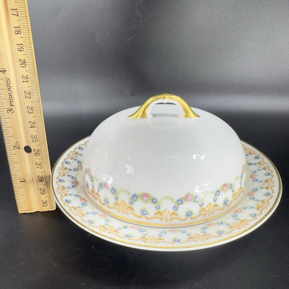 Heinrich & Co H&C Selb Bavaria Porcelain Round Butter Dish Container Vintage - Picture 4 of 16